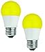 TCP 5 Watt LED Yellow Bug Light Bulbs | Energy Efficient (40W Equivalent) | A15 Yellow Bulb E26 Base | Non-Dimmable | Pack of 2