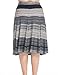 Chicwe Women's Plus Size A Line Flared Knee Long Skirt with Stretch Waistband