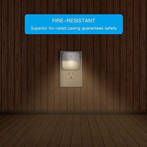 Plug-in Night Light, POWRUI Warm White LED Nightlight Lamp with Touch Sensor with 4-Level Adjustable Light and Dusk-to-Dawn Sensor for Hallway, Kitchen, Bathroom, Bedroom, Stairs, 6-Pack - Thumbnail 4