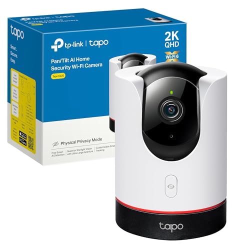 Tapo C225 360° WLAN-UEberwachungskamera fuer Innenraeume, 2K 4MP, Physischer Privatsphaerenmodus, Starlight-Sensor, Bewegungserkennung, kompatibel mit Apple Homekit, Alexa und Google Home
