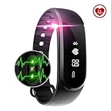 Fitness Tracker Watch Smart Activity Tracker, Baymery Heart Rate Monitor Bracelet Wristband Exercise Workout Step Health Sleep Fitness Band Bluetooth Waterproof for iPhone/Android