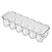 InterDesign Covered Egg Holder - Refrigerator Storage Container, 12 Egg Tray, Long, Clear