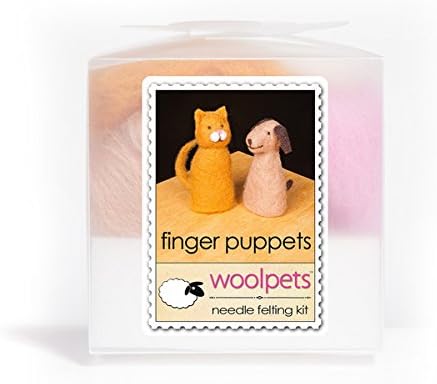 WoolPets Starter Needle Felting Kit - Dog and Cat Finger Puppets