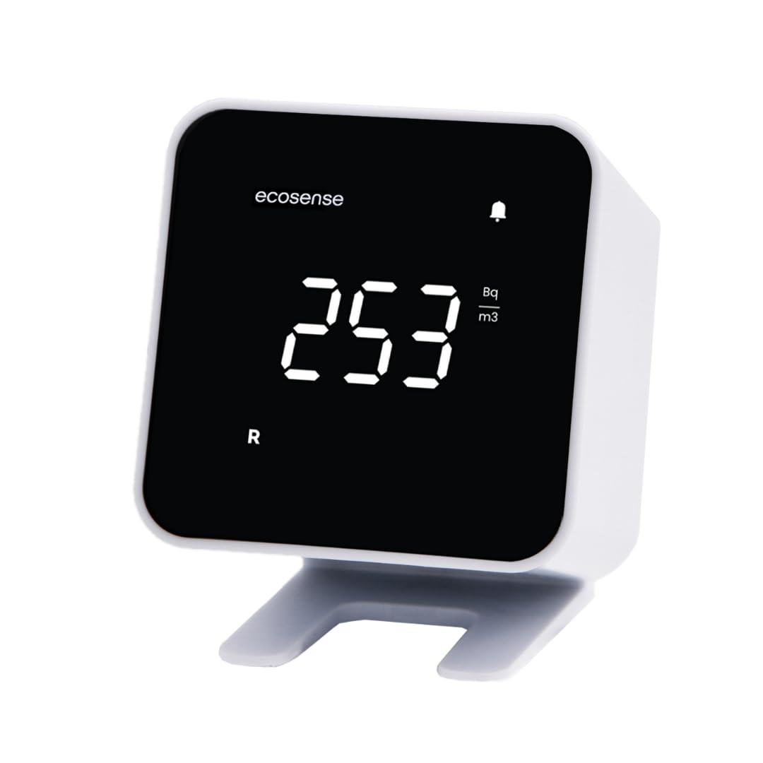 Ecosense EB100 EcoBlu, Home Radon Detector, Capture & Display Results Every 10 Minutes, Short & Long-Term Continuous Monitoring, Easy to Use