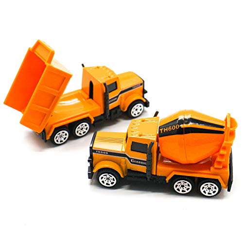 HUELE Set of 6 Mini Construction Play Vehicles Toy Set Assorted Truck Cars Boys Toys - Thumbnail 2