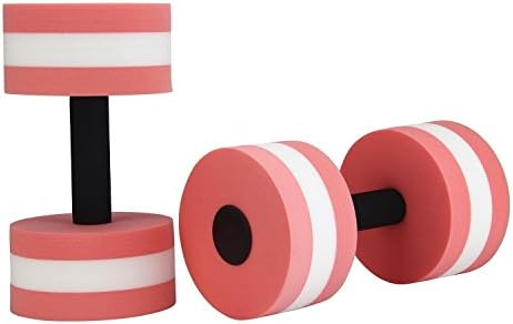 ZivaTech Foam Dumbbells Water Aerobic Exercise Hand Bars Pool Resistance Exercises Equipment,Set of 2 Pink