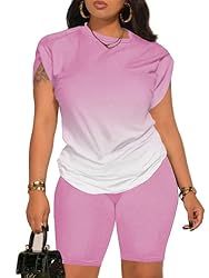 PINSV Women 2 Piece Outfits Summer Sweatsuits Track