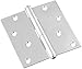 Stanley Hardware S690-370 CD747 Stainless Steel Square Corner Residential Hinge in Bright Stainless Steel