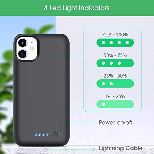 LanLuk Battery Case for iPhone 11, 6800mAh Portable Protective Charging
