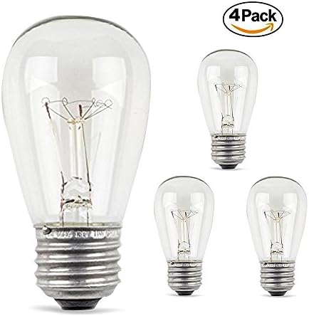 CFORWARD E26 Bulbs Weatherproof Outdoor String Lights 100 watt equivalent (11W), General Purpose Light Bulb,UL Listed, Pack of 4