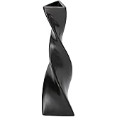 Black Ceramic Small Bud Vase Single Stem Flower Vases Twist Designed Floral Holder Bottles for Centerpiece Home Office Table Decorations