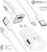 Boxgear Adaptive Fast Wall Charger, Car Charger, and 2x 4 Feet Micro-USB to USB-A 2.0 Charger Cable for Samsung Galaxy S7, S7 Edge, S6, S6 Edge, Note 5, Note 4, Honor Lite 10, Moto G5, and More, White