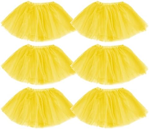 Little Girls' 6 Pc Bulk Child Costume Tutus One Size Yellow
