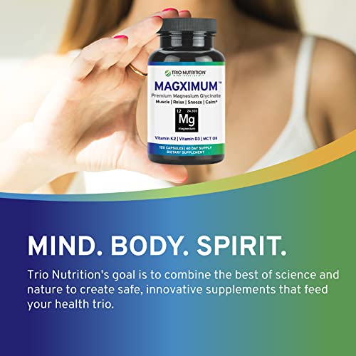 Trio Nutrition MagX Magnesium Glycinate, Vitamin D3, Vitamin K2 & MCT