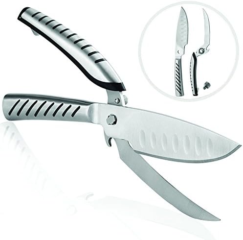 Multifunction kitchen shears Stainless Steel Ultra Sharp Chicken Scissors Premium Clipper Vegetable Cutter Meat Cleaver Scraping Tool Fish Scales Knife and Bottle Opener and Separable BBQ Snips