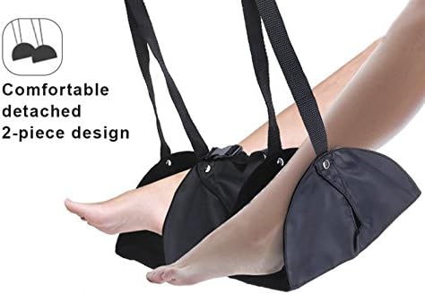 Portable Foot Rest RUOYIER New-type,Adjustable(2-piece)Folding Foot Rest Hammock Travel Accessories for Office Airplane Camping Under desk