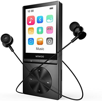 Aniee 16GB MP3 Player with Bluetooth, Hi-Fi Lossless Sound Music Player with Armband Earphone, 2.4-inch Color Screen, Expandable Up to 128GB, Black