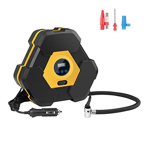 NOOX Portable Air Compressor Tire Inflator Electric Digital Tire Pump for Car Truck Bicycles Balls & Inflatable Water Pool Toys with LED Light Emergency Tool for Car Travel 12v DC 150 PSI