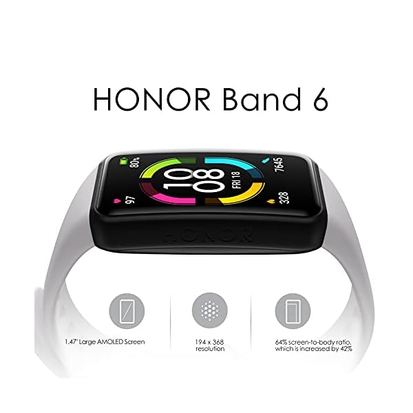 HONOR band6 Smartwatch Men Women Fitness Tracker with Blood Oxygen & Heart Rate Monitor Pedometer 1.47"Color Screen Smartwatch Sports Activity Tracker Gray