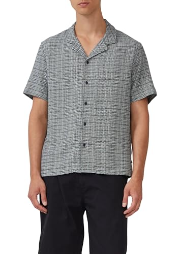 s.Oliver Lässiges Strukturhemd mit Reverskragen Camisa de Manga Corta, 58n2_Azul Profundo, L Hombres