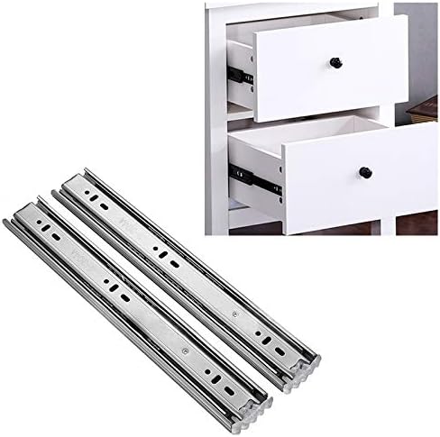 Weihong Furniture Corner Inches 3 Section Mute Stainless Steel Sliding Drawer Slides Ball Slide Rail Length 50cm Tools Home Improvement