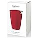 Tea Forté KATI Cup Ceramic Tea Brewing Cup with Infuser Basket and Lid for Steeping, Loose Leaf Tea Maker, Cranberry Red