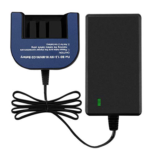 Exmate Multivolt 1.2V-18V Charger for Black and Decker 9.6V 12V 14.4V 18V Ni-MH Ni-Cd Slide-in Style Battery HPB12 HPB18 HPB14 HPB18-OPE FSB18 FSB14 FS12B HPB96 FSB96 (Not for Li-ion Battery)