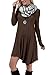 DEARCASE Women's Loose V-Neck Long Sleeve Stretch Solid A-Line Tunic Dresses Haze Blue Medium