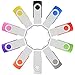 Enfain 10-Pack 2GB USB 2.0 Flash Drives - Colorful Swivel Thumb Drives with Labels for Organization, Perfect for School, Office & Data Storage