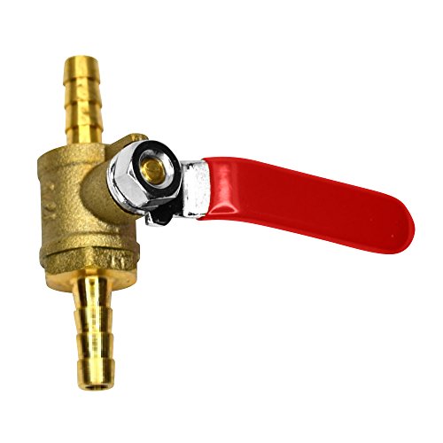 OCSParts MTLB-4 1/4-2 Brass Barb Ball Valve, Lead Free (Pack of2)