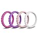 MOKANI Silicone Wedding Ring for Women, 4-Pack Thin and Braided Rubber Band, Fashion, Colorful, Comfortable fit, Skin Safe, Size 6