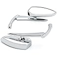 OKSTNO Chrome Grim Reaper Universal Custom Motorcycle Cruiser Mirrors - Free Adapters Rear View Mirrors Pair