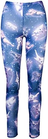 Cute Space Kitten Ladies Leggings - Midnight Navy - Large