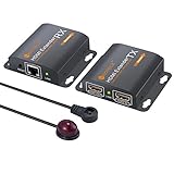 Neoteck 196ft/60m HDMI Extender over Single RJ45 Cat6 Cat7 Cables, HDMI Repeater with 2 Port HDMI Splitter Loop IR Remote 1080P HDMI Ethernet Network Extender for PC DVD Sky HD Box PS3 PS4 Satellite