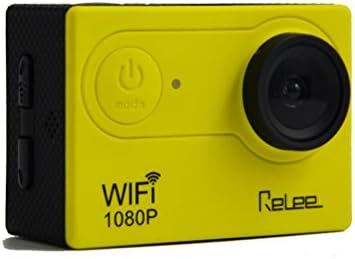 Relee Action Sports WIFI Camera FHD 1080P underwater disposable camera DV Camcorder with 2 PACK BATTERIES and Battery Charger 170 Degree Wide Angle-Yellow Black