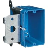 Carlon B232A-UPC Outlet Box, 2 -Gang, PVC, Blue, Captive Nail Mounting