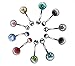 Freedi 10pc Stainless Steel Belly Ring Jewelry Piercing with Imitation Diamonds 10 Different Colors
