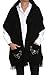 Pembrook Fleece Shawl Wrap – Black – Polar Fleece Pashmina Scarf poncho