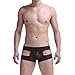 Men's Sexy Faux Leather Underwear MASS21 Bulge Pouch Hollowed Boxer Brief Trunk