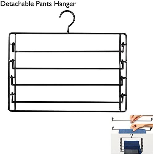 Detachable Pants Trouser Hanger --- Suyue Multi-Purpose 5-Tier Magic Pants Hook Drying Rack for Trouser Skirt Scarf Towel etc.