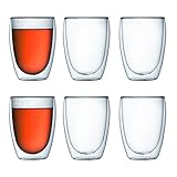 Bodum Pavina Double-Wall Insulated 12-Ounce Glasses, Set of 6