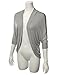 Doublju Womens 3/4 Dolman Sleeve Loose Fit Open Cardigan HEATHERGRAY LARGE