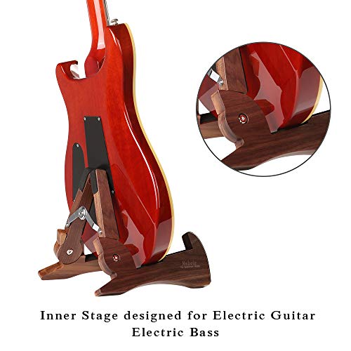 Guitar Stand, Neboic Real Hard Wood Electric Acoustic Bass Guitar Stand, Portable Guitar Accessories for Multiple Guitars, Bass Guitar Holder