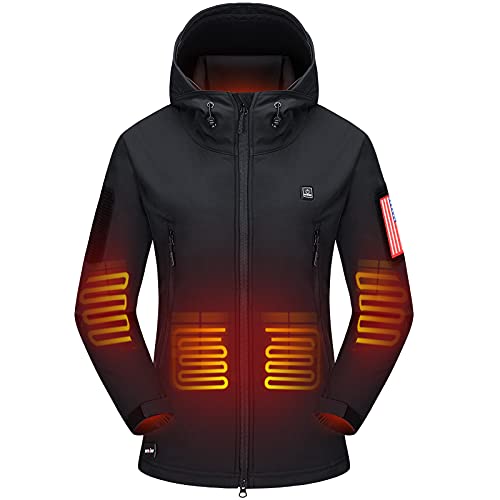 DEWBU Heated Jacket with Battery Pack Winter Outdoor Soft Shell