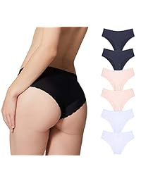 Donpapa - Bragas invisibles para mujer, hipster sin costuras, bikini de media espalda, lencería