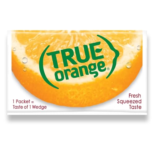 TRUE ORANGE 100CT (PACK OF 1) – WATER ENHANCER – BULK DISPENSER – 0 CALORIE DRINK MIX PACKETS FOR WATER – ORANGE FLAVORING POWDER PACKETS