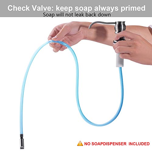 Samodra Sink Soap/Lotion Dispenser and Extension Tube Kit, Brass Pump Brushed Nickel Finish Built in Design with 39" Extension Tube Directly to Soap Bottle, No More Messy Refills(No Bottle)