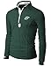 Doublju Mens Jersey Polo with Contrast Placket