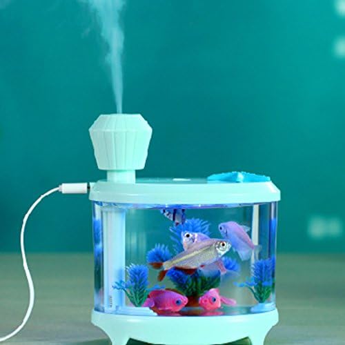 WQWL2016 Upgraded Version USB 4-IN-1 460ML Ultrasonic Cool Mist Fish Tank Humidifier Purifier Filter With LED Breathing Night Light Portable Humidifier Aroma Stem Diffuser For Home Office Use (Green)