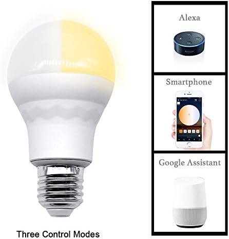HIKETOLIGHT WiFi Smart Light Bulb - Sunrise Dimmable Multicolored LED Household Light Bulb Compatible with Alexa &amp; Google Home Assistant (WIFI 7.5W(2700-6500K))